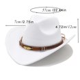 thumbnail image 3 of Western Cowboy  Cowgirl Hat Felt Wide Brim Women Men Fedora Hats, 3 of 5