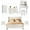 White+17 WH Drawers, variant on Complete 6-Piece White Bedroom Set with Bed Frame, Vanity, 2 Nightstands and 2 Drawer Cabinets