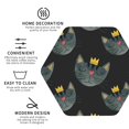 thumbnail image 3 of Zufioo Faces Of The Cat Print Leather Coaster Set, Decorative PVC Coasters 4-pack - Scald and Stain-resistant, Suitable for Home, Cafes, Restaurants-Hexagon, 3 of 6