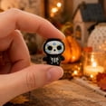 thumbnail image 3 of Mini Resin Sugar Skull Ghost Figurines with Hand-Painted Details, 63-Pack, Black Resin, for Halloween Party Favors, Decorations, 3 of 3
