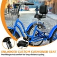 thumbnail image 4 of Dextrus 26 Inch 3-Wheel Bike, Single Speed Adult Trike, Low Step-Through Cruiser with Front & Rear Baskets, Large Adjustable Seat with Backrest for Seniors, Men, and Women (Blue), 4 of 6