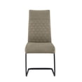 thumbnail image 2 of Milan Lilac Cantilever Side Chair w/ Diamond-Stitched Taupe Fabric - Set of 2, 2 of 8