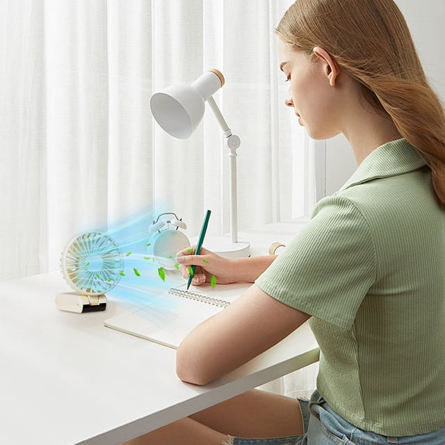 Lksixu Portable Fan 5 Speed Desktop Folding Small Fan USB Charging Portable Handheld Small Fan LED Digital Display Hanging Necks Fan Bring A Hanging Rope Small Cooling Fan for Indoor Outdoor