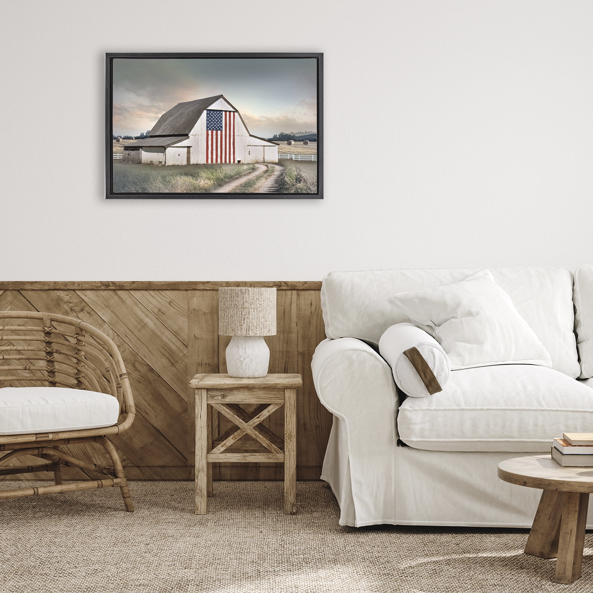 Stupell Industries Land That I Love Barn Black Framed Floater Canvas Wall Art, design by CAD Designs