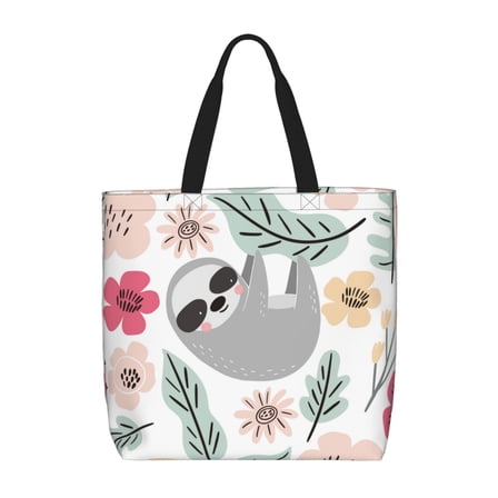 Picia Cute Cartoon Sloth for Tote Bag for Women with Zipper, Gym Tote with Compartments, Laptop Work Tote Nurse Dance Yoga Bag for Sport, Travel