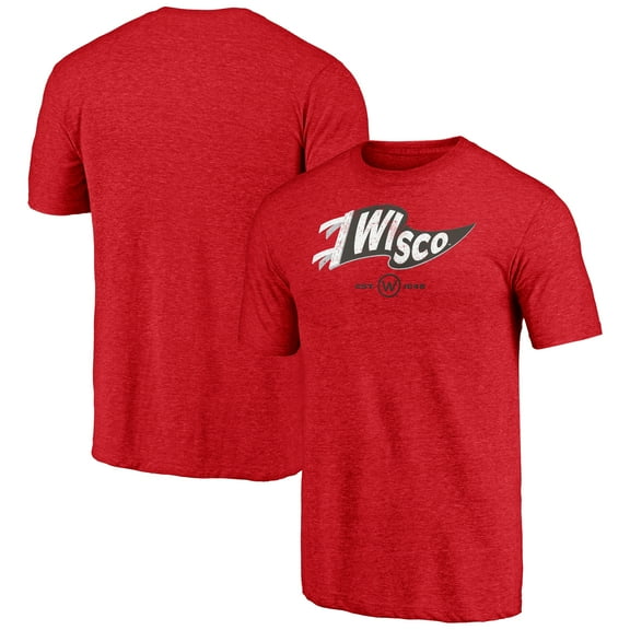 Men's Red Wisconsin Badgers Rally Tri-Blend T-Shirt