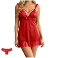 thumbnail image 3 of Bovxnpu Women's Nightgowns Sleepshirts Lace Mesh Nightgown Dress Loungewear Sleepwear, 3 of 6