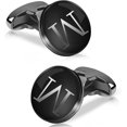 thumbnail image 2 of Initial Cufflinks for Men Personalized Black Cuff Links 26 Alphabet Letter A-Z Suit Accessories  for Wedding Business Formal Occasions, 2 of 7
