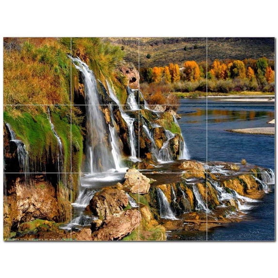 Waterfall Photo Ceramic Tile Mural Kitchen Backsplash Bathroom Shower 406095-S43