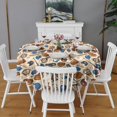 thumbnail image 2 of Beige Baseball Gear Pattern Round Tablecloth 60"x60",Wrinkle Wipeable Table Cloth for Kitchen Dining Room Picnic Patio Party, 2 of 6