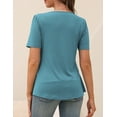 thumbnail image 4 of a.Jesdani Womens Blouses Short Sleeve Tunic Tops Pleated Casual Summer Shirts m-3x, 4 of 7