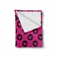 thumbnail image 2 of Hot Pink Soft Flannel Fleece Throw Blanket, Pink Hearts Inside Big Black Spots Pattern in Symmetric Order Girlish Love, Cozy Plush for Indoor and Outdoor Use, 70" x 90", Magenta Black, by Ambesonne, 2 of 6