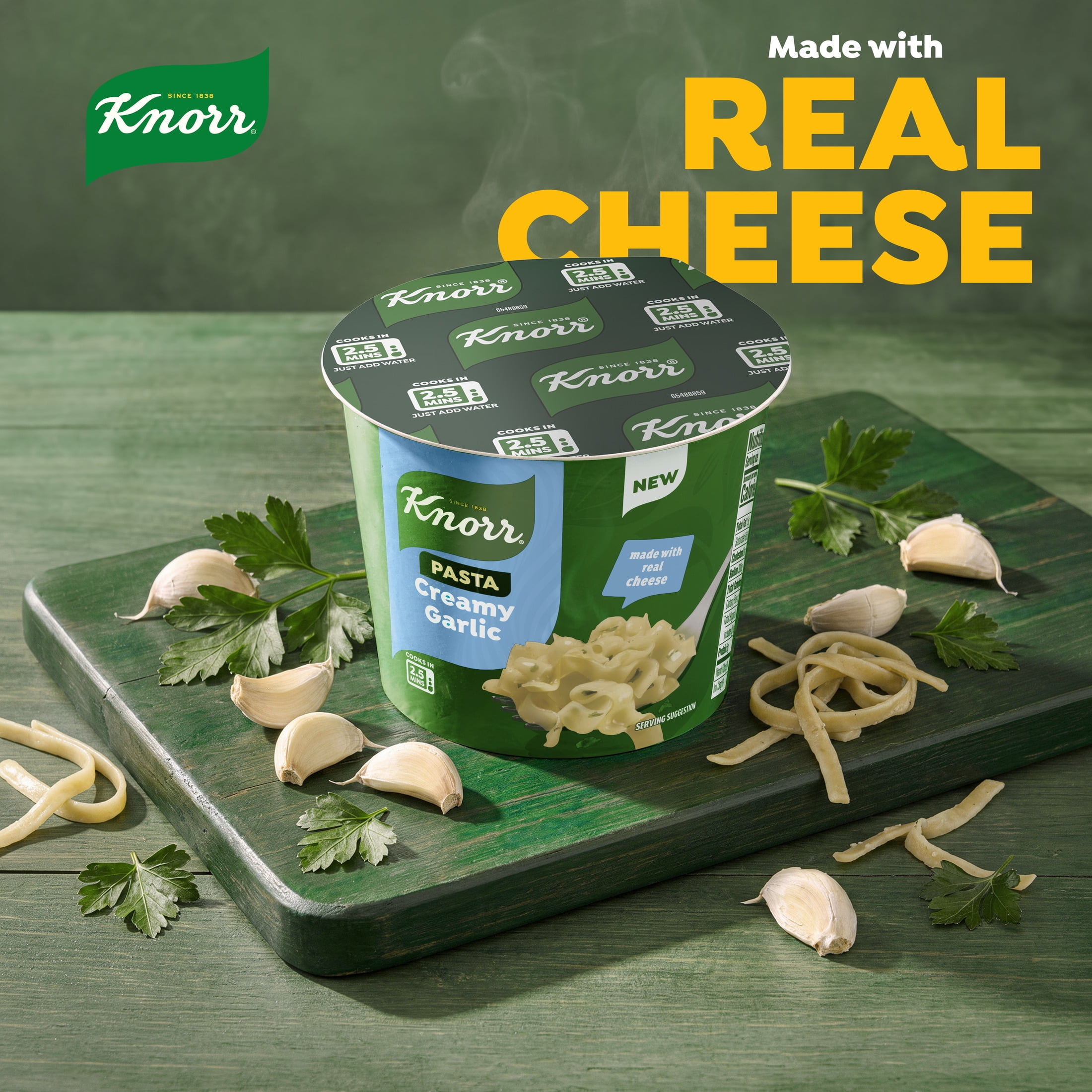Knorr Sides Creamy Garlic Pasta Cups, Made With Real Cheese, 1.7 oz