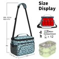 thumbnail image 6 of Dinosaur and Silhouette Blue Pattern Insulated Lunch Box for Women Men, Medium Leakproof Cooler Bag with Adjustable Strap, 10"x6.7"x8", 6 of 6