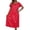 Red-Nightgowns, variant on Womens Nightgowns Solid Color Crew Neck Short Sleeve Midi Length Loose Ice Silk Nightdress with Lace Sleeves Black One Size