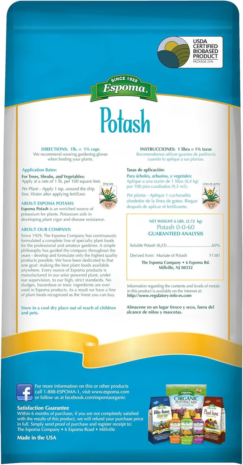 Espoma Potash 0-0-60 - 6lb