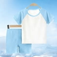 thumbnail image 2 of fatyb Garçons Filles Été Ensembles 2 Pcs T-Shirts à Manches Courtes Col Rond Shorts Ensembles de Shorts Décontractés pour Enfants, 2 of 6