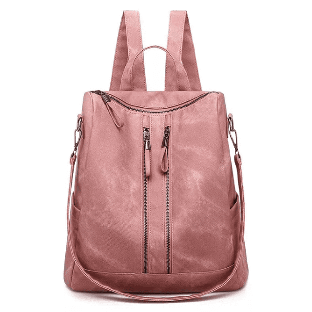 Mochila Bolsa de Cuero Sintetico Rosa