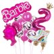 thumbnail image 3 of Juego de 15 globos de tacón alto con temática de muñeca Barbie rosa para niñas Barbie de 1 a 9 años, suministros de decoración para fiestas de cumpleaños con globos de aluminio digitales, 3 of 5
