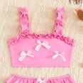 thumbnail image 4 of Zshosam Kids Bikini Girls Swimsuit Bikini Set 2 Piece Bathing Suit Tiered Ruffled Trim Adjustable Straps Girls Swimwear Size 3T 4T,(Pink 3-4 Years), 4 of 6