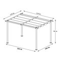 thumbnail image 3 of 10' x 9' Outdoor Pergola with Retractable Canopy Shades, Steel Frame Pergola Shelter with Canopy Cover, Metal Grape Trellis Gazebo with Adjustable Roof for Deck Patio Garden Yard, Black + Gray, 3 of 9