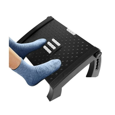 Qissep Adjustable Foot Rest for Under Desk,Six Height with Roller Massage,Ergonomic Foot Stool at Work,for Improved Circulation and Posture,Home,Office