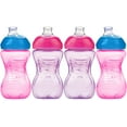thumbnail image 1 of Nuby 4 Count Super Spout Easy Gripper, Pink/Purple, 10 Ounce, 1 of 1