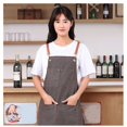 thumbnail image 2 of Delantal de lona de algodón, salón, supermercado, cafetería, catering, ropa de trabajo, delantales de cocina para mujeres, gris, 2 of 5