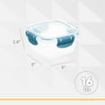 thumbnail image 2 of Superio Lock and Fresh Airtight Food Storage Containers with Lids for Kitchen Pantry Organization , BPA Free, Lunch, and Meal Prep Plastic Containers, 16 oz. Square Sealed Container, Blue, 8 pack, 2 of 7