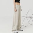 thumbnail image 4 of Pantalones de pierna ancha de verano estilo coreano para chicas sexys, pantalones casuales ajustados verticales de cintura alta, pantalones sueltos de talla grande para mujeres, pantalones de color, 4 of 6