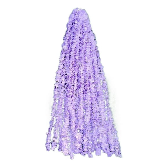 Artificial Wisteria Garland, Purple Hanging Flower Vine for Wedding Garden and Christmas Decor, Realistic Silk Fake Flowers for Indoor Outdoor Bouquet