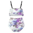 thumbnail image 5 of Odbmxy Peplum 2 Piece Swimsuit for Women Camisole Bathing Suit for Women Plus Bralette High Waist Holiday Floral Swimwear,Purple S, 5 of 5