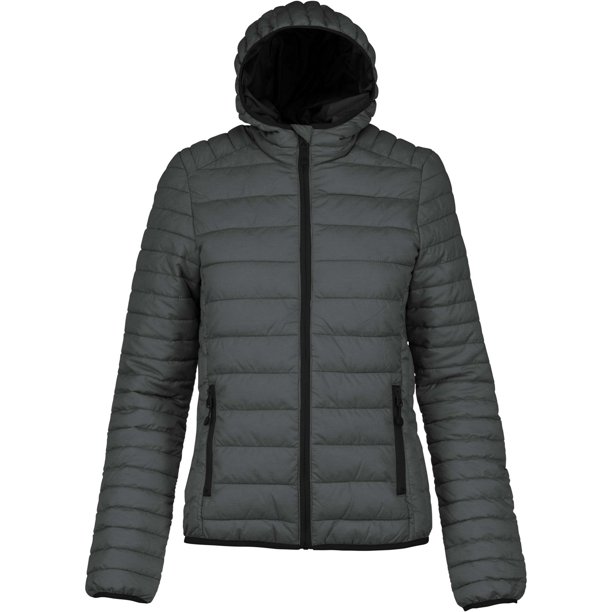 Kariban - Chaqueta acolchada / Parka ligera con capucha para chica mujer (Gris Oscuro) Kariban UTPC3407_marldarkgrey
