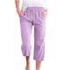 thumbnail image 1 of Pantalones Sueltos Capri para Mujeres Casual Color Elástico Suelto Capris con Bolsillo, Pantalones de Moda de Poliéster Spandex, Lavado a Mano Al Aire Libre, 1 of 7