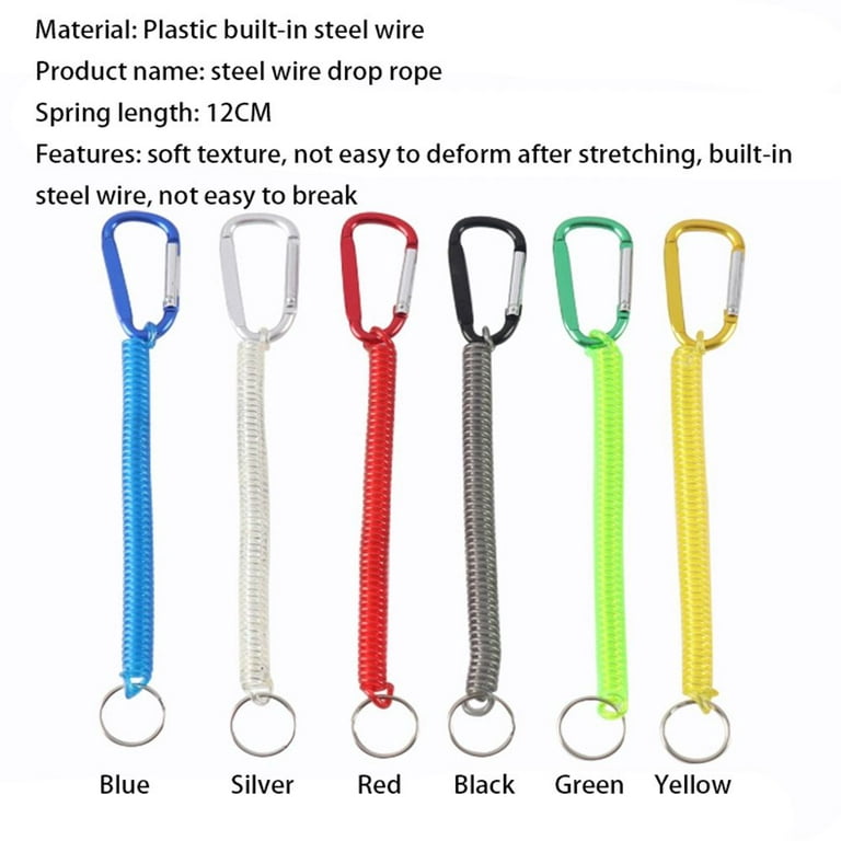 Portable Climbing Accessories Security Gear Tool Secure Lock Tackle Plastic  Retractable Tether Camping Carabiner Anti-lost Phone Keychain Spring