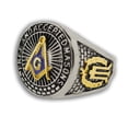 thumbnail image 2 of Masonic Rings Blue Lodge Duo-Tone Gold Silver Band. Free & Accepted Masons, 2 of 5