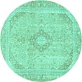 thumbnail image 1 of Ahgly Company Indoor Round Abstract Turquoise Blue Modern Area Rugs, 6' Round, 1 of 4
