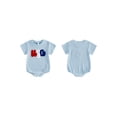thumbnail image 2 of Cenuakty Baby 4th of July Romper Casual Summer Letter Embroidery Short Sleeve Newborn Jumpsuit for Boy Girls Cute Clothes, 2 of 9