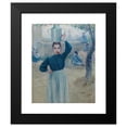 thumbnail image 2 of Adolfo Guiard 15x17 Black Modern Framed Museum Art Print Titled - The Little Village Girl with Red Carnation (1903), 2 of 5