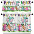 thumbnail image 2 of Kitchen Curtains Set, Spring Easter Gnomes Kitchen Curtains and Valances Set, Colorful Eggs Watercolor Polka Dots Rod Pocket Tier Curtains 24 Inch Length for Cafe/Bedroom Windows, 2 of 6