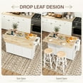 thumbnail image 4 of HOMCOM Rolling Kitchen Island with Charging Station and Drop Leaf, 53" Kitchen Island Table with Wood Top, 3 Drawers, Adjustable Shelf, White, 4 of 9