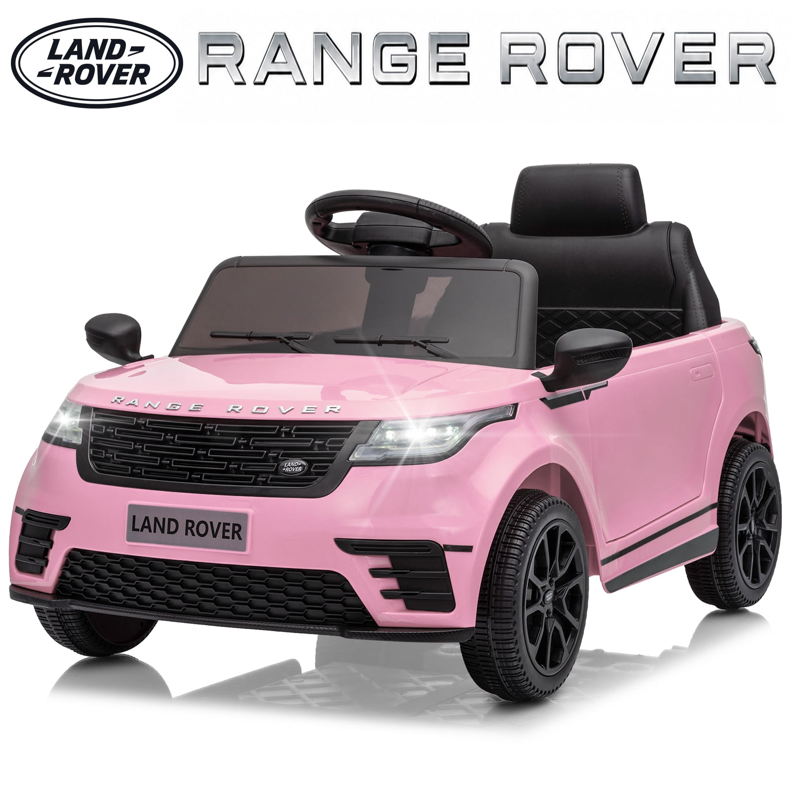 UBesGoo Licensed Land Rover Ride On Car, 12V Electric Car for Kids, Toddler Car Toy with Remote Control, LED Lights & Bluetooth, Ages 2-5, Pink