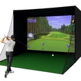thumbnail image 1 of RXFSP Golf Simulator Enclosure with HD Impact Screen - 4:3 Projection Screen,  Shank Nets for Indoor Golf Training w/ Real Balls, 1 of 9