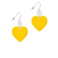 thumbnail image 2 of Delight Jewelry Acrylic 1" Yellow Heart Silvertone Leaf French Earrings, 2 of 5