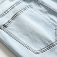 thumbnail image 4 of HOOMEUMY Men's Stretch Biker Jeans Skinny Destroyed Ripped Denim Washed Slim Fit Biker Jeans Distressed Stretch Denim Pants Blue L(32), 4 of 7