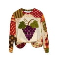 thumbnail image 3 of JTZGDY Thankgiving Day Sweatshirts for Women Teen Girls Vintage Turkey Pumpkin Maple Print Long Sleeve Crewneck Graphic T-Shirts Loose Lightweight Dressy Pullover Tops Multicolor#10 XL, 3 of 10