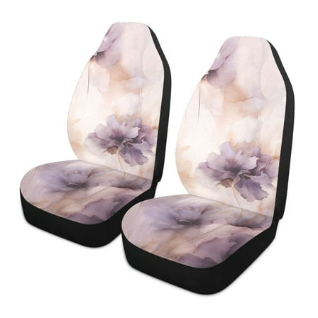 ALAZA Flowers Purple Car Seat Covers 2 PCs Universal Auto Front Seats Interior Protector