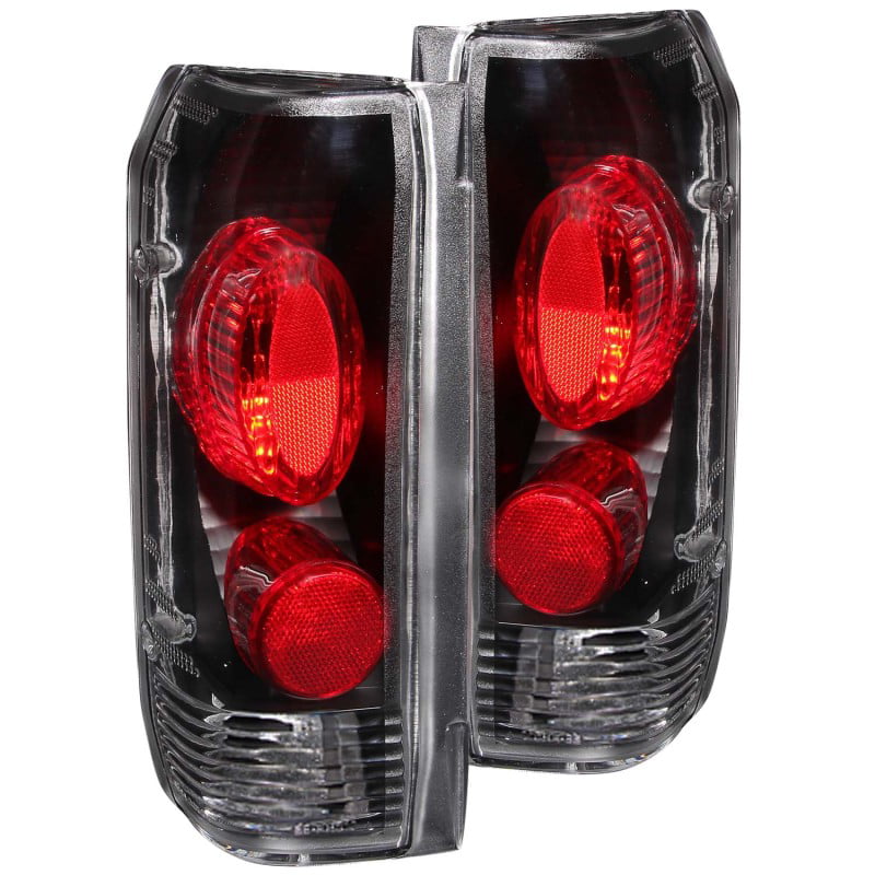 For 89-96 F150/F250 Bronco Mystery Black/Smoked Tail Lights Rear Brake Lamps 