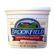 Brookfield Whipped Butter, 100% Natural, Premium Quality, Soft Spreading 8 oz Tub (Refrigerated)