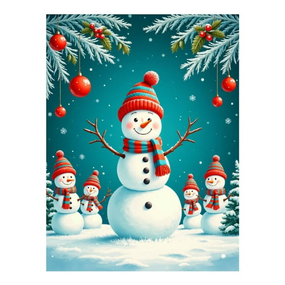 Diamond Art Kit for Adults, Winter Snowman Holiday Scene Diamond Painting for Adults Beginners, DIY Diamond Art Painting Kits, 5D Diamond Painting Crafts for Home Decor 12x16 Frameless